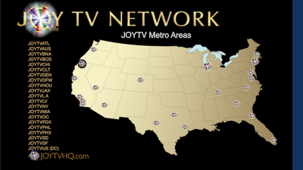 JOY TV Metro Areas Map JOY TV Metro Areas Map